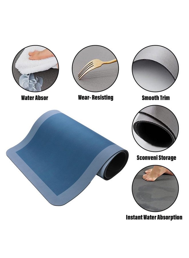 Kuber Industries Anti Skid Floor Mat | Rubber Mat For Home | Idol For Kitchen, Bedroom | 2 Different Size & Shape | Pack Of 2 (Blue), Rectangle - Image 3