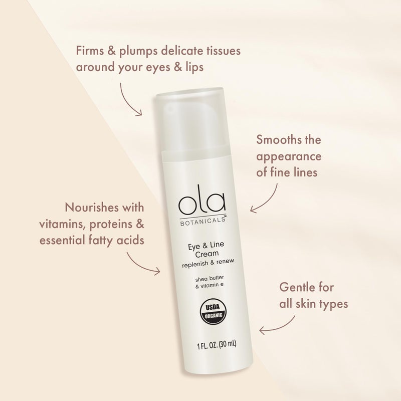 Dr. Mercola Ola Botanicals Organic Eye & Line Cream, 1 Fl. Oz. (30 mL), Replenish and Renew, Shea Butter and Vitamin E, Certified USDA Organic, Cruelty Free, Non-GMO - Image 3