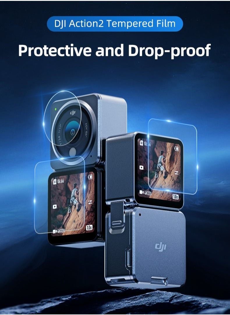 TELESIN TELESIN 2-Set Tempered Glass Screen Protector for DJI Action 2  - Image 2