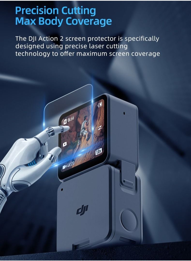 TELESIN TELESIN 2-Set Tempered Glass Screen Protector for DJI Action 2  - Image 4