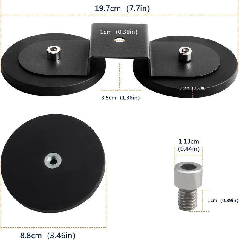 Chelhead Magnet Brackets 88mm Magnetic Base LED Light Bar Mounting Brackets Windshield Bracket Sucker Holder Roof Off Road Holder for LED Work LED Pods Light - Image 5