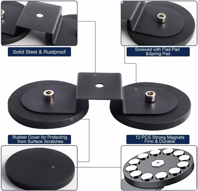Chelhead Magnet Brackets 88mm Magnetic Base LED Light Bar Mounting Brackets Windshield Bracket Sucker Holder Roof Off Road Holder for LED Work LED Pods Light - Image 4
