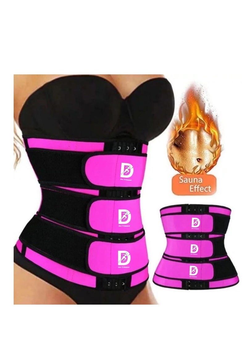 Dee trimmer Triple Strap Waist Cincher Trimmer Belt for Women | Slimming Sweat Wrap for Stomach & Back | Lumbar Support Tummy Wrap | Body Shaper for Enhanced Figure