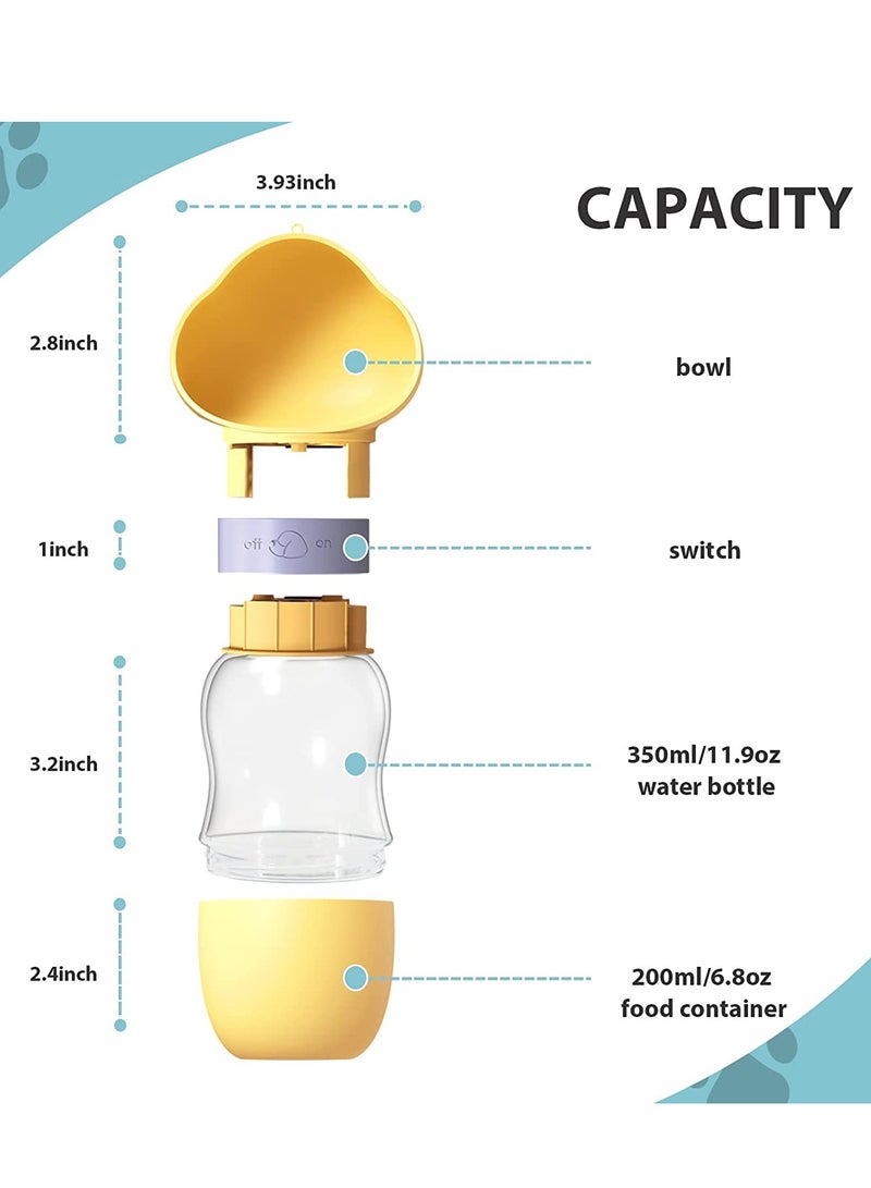 Excefore Dog Water Bottle Portable Pet Water Bottle with Food Container Leak Proof Puppy Water Dispenser with Feeder for Pets Outdoor Walking Hiking Travel Food Grade Plastic 19oz - Image 4