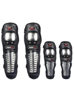 OTTAL PRO Motorcycle Knee pad Stainless Steel Motor Elbow Knee Pads Motocross Racing Protective Gear Protector Guards Kit 4 Piece Set Flexible Breathable Adjustable Elbow Armor Bike Safety  - Image 1