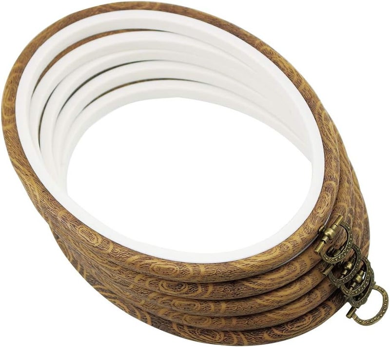 GuoFa 7'' Oval Embroidery Hoop for Cross Stitch, 5PCS 19CM Decorative Embroidery Frames for Displaying Artswork - Image 1