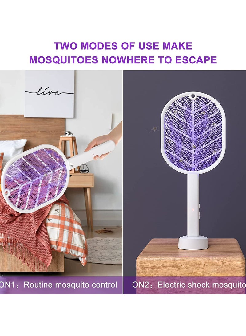 SYOSI High-Voltage Electric Fly Swatter and Bug Zapper Racket, 2-in-1 with USB Charging - Rechargeable, Durable ABS Material with Dual Mode Operation for Home, Kitchen, and Outdoor Camping - Image 5