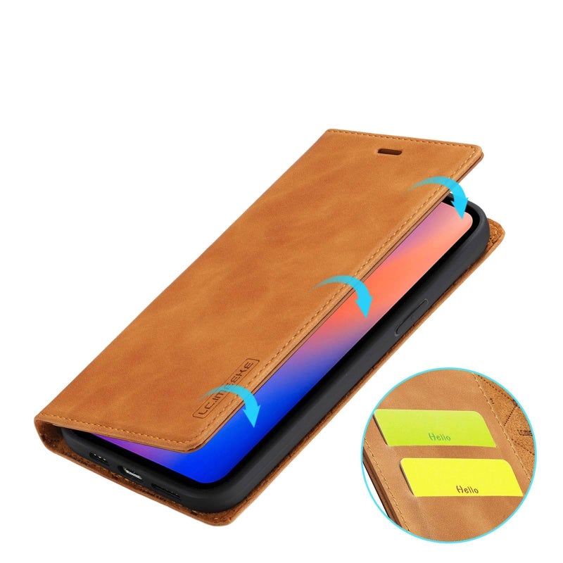 MagSafe Case | Card Holder | Kickstand | Cover for iPhone 16 / 16 Plus / 16 Pro / 16 Pro Max | Blue Leather Texture - Image 3
