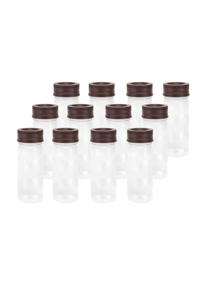 SIMPARTE Twister Jar Barni 225ml Transparent Round Container Set of 12 with Airtight Black Lid for Kitchen Pantry Storage of Spices, Masala, Pickles, Dry Fruits, Dry Fruits, Coffee Beans & Snacks - Image 1