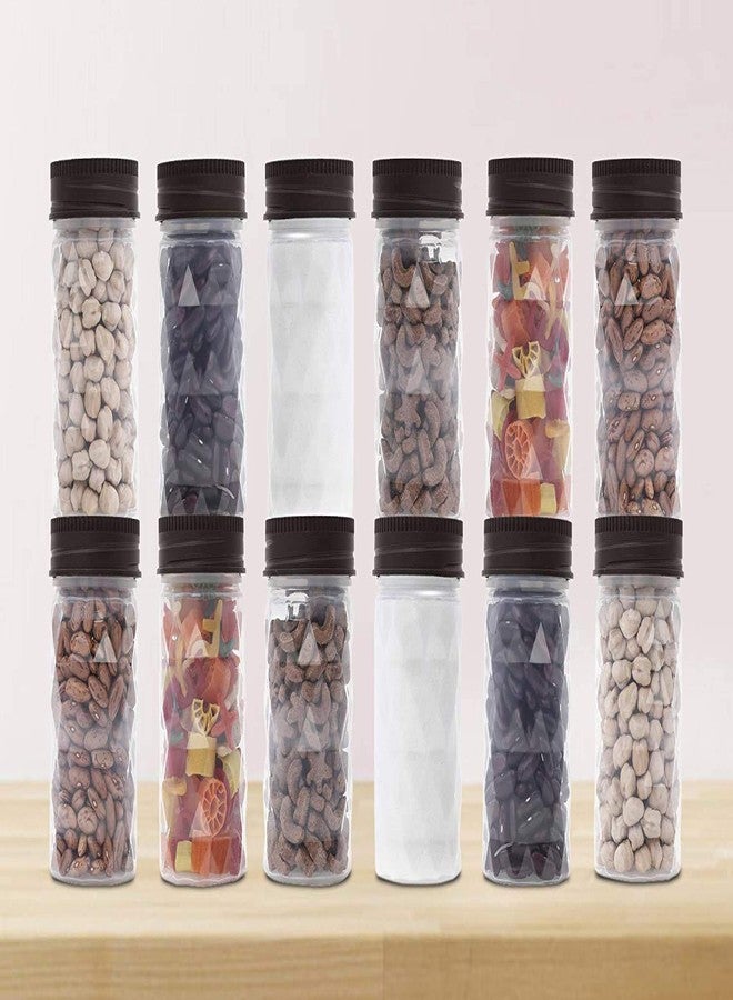 SIMPARTE Twister Jar Barni 225ml Transparent Round Container Set of 12 with Airtight Black Lid for Kitchen Pantry Storage of Spices, Masala, Pickles, Dry Fruits, Dry Fruits, Coffee Beans & Snacks - Image 2