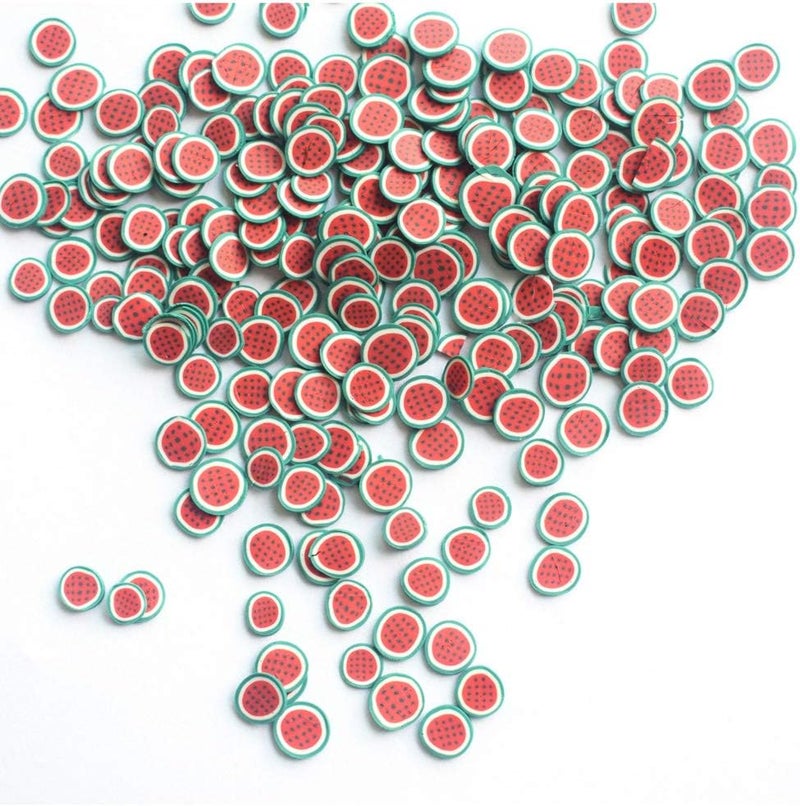 100Gram/Bag 3D Fruit Tiny Slices Sticker Polymer Clay Round watermelon DIY Designs Slice Nail Art Decors Women Nail Art Tips