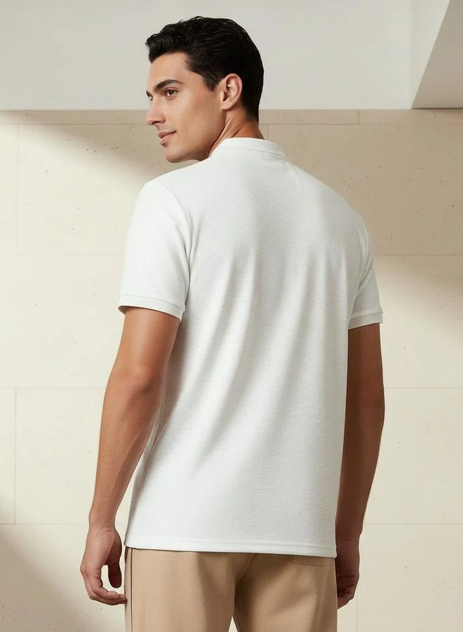 Splash FAV  Men Short Sleeves Textured Polo T-shirt for Men | Best Price UAE