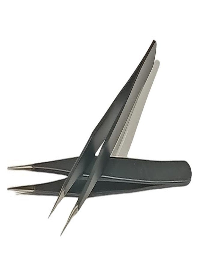 FORGESY - Straight Pointed Fine Tweezer (BLACK) (2 PIECE) - Image 3