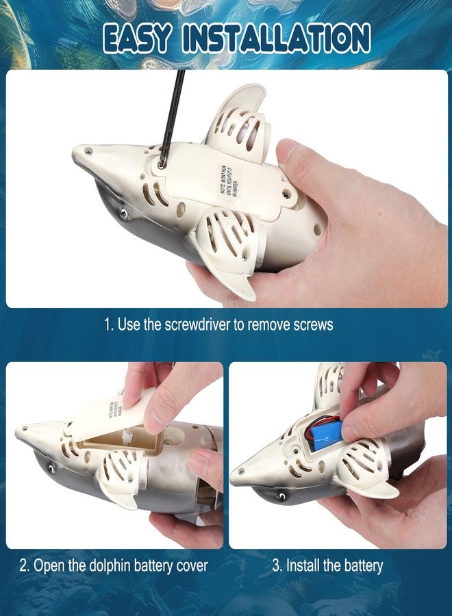 GearRoot Remote Control Dolphin Toys for Kids, 2.4G High Simulation Oceanic RC Dolphins Fish Toys for Swimming Pool Bathroom, 2x600mAh RC Boat Water Toys Great for 6+ Year olds Boys Girls Kids, Gray - Image 5