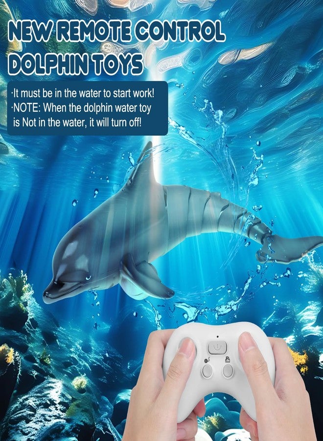 GearRoot Remote Control Dolphin Toys for Kids, 2.4G High Simulation Oceanic RC Dolphins Fish Toys for Swimming Pool Bathroom, 2x600mAh RC Boat Water Toys Great for 6+ Year olds Boys Girls Kids, Gray - Image 2