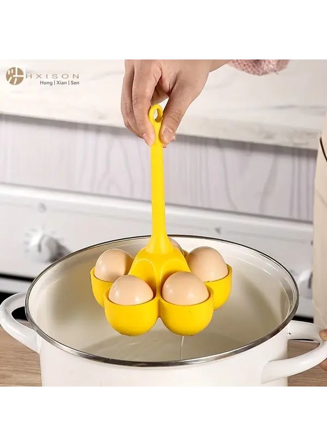 Orange Egg Cooker Steamer Basket With 3 Holes For Stovetop Induction And Sous Vide - Image 1