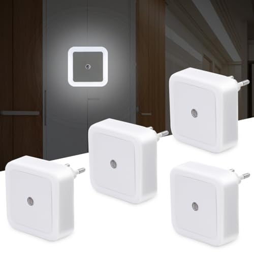 ELEPHANTBOAT® 3Pcs LED Night Light with Energy-Saving Photocell Sensor, 2.4" Square Night Lights Plug into Wall, Warm Light Nightlight Plug-in Night Light for Bedroom, Kitchen, Porch, Stairway - Image 1