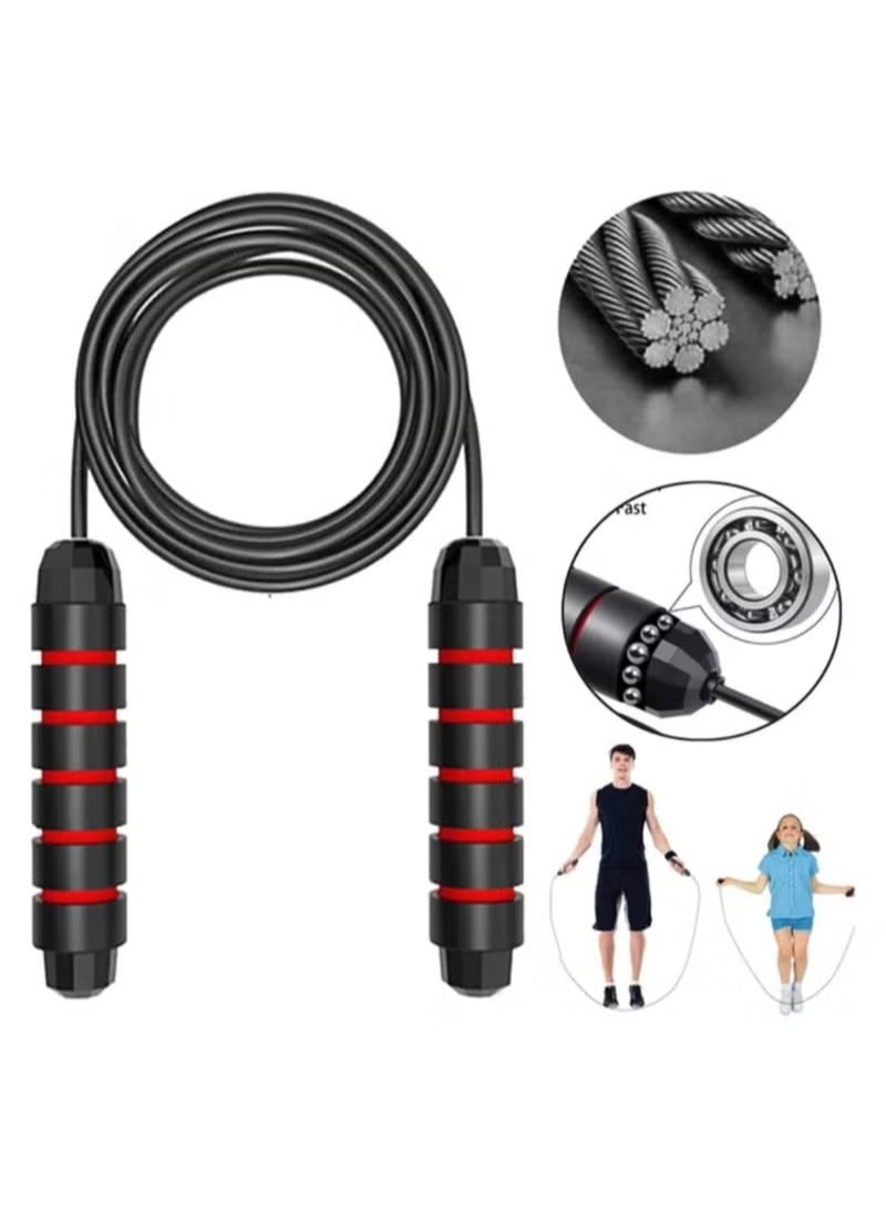founder Adjustable Speed Heavy Weighted Steel Wire Exercise Skipping Jump Rope|Heavy Skipping Rope PVC Weighted Speed Exercise Jump Rope Breathing Handle 360 Degree rotation (2Pcs) - Image 2