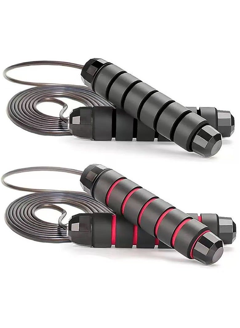 founder Adjustable Speed Heavy Weighted Steel Wire Exercise Skipping Jump Rope|Heavy Skipping Rope PVC Weighted Speed Exercise Jump Rope Breathing Handle 360 Degree rotation (2Pcs) - Image 1