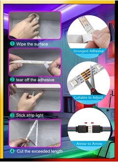 DBLEW 5M Flexible Smart Bluetooth RGB LED Strip Light Sync to Music Lighting for Home Decor Kitchen Bedroom Car Bike Hotel Outdoor Bar Parties Garden Desktop Decoration Mobile App Control USB Powered  - Image 4
