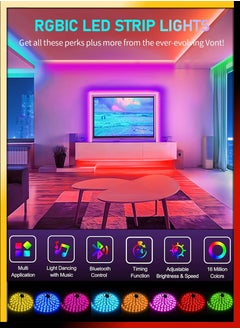 DBLEW 5M Flexible Smart Bluetooth RGB LED Strip Light Sync to Music Lighting for Home Decor Kitchen Bedroom Car Bike Hotel Outdoor Bar Parties Garden Desktop Decoration Mobile App Control USB Powered  - Image 5