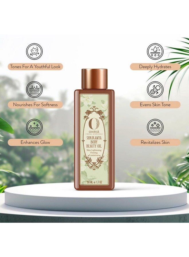Ohria Ayurveda Shrikamya Body Beauty Oil | Body Brightening & Anti-pigmentation Oil| Supports Hydration, Firmness| For All Skin Type, 50ml - Image 4