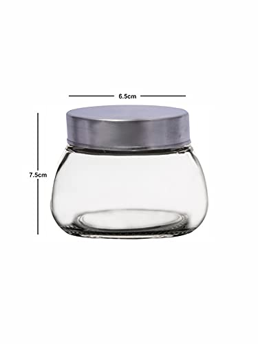 Goodhomes Glass Spices and Cookies Storage Jars Set of 4 Pieces 300 ML PM-OVAL-JAR-2 - Image 3