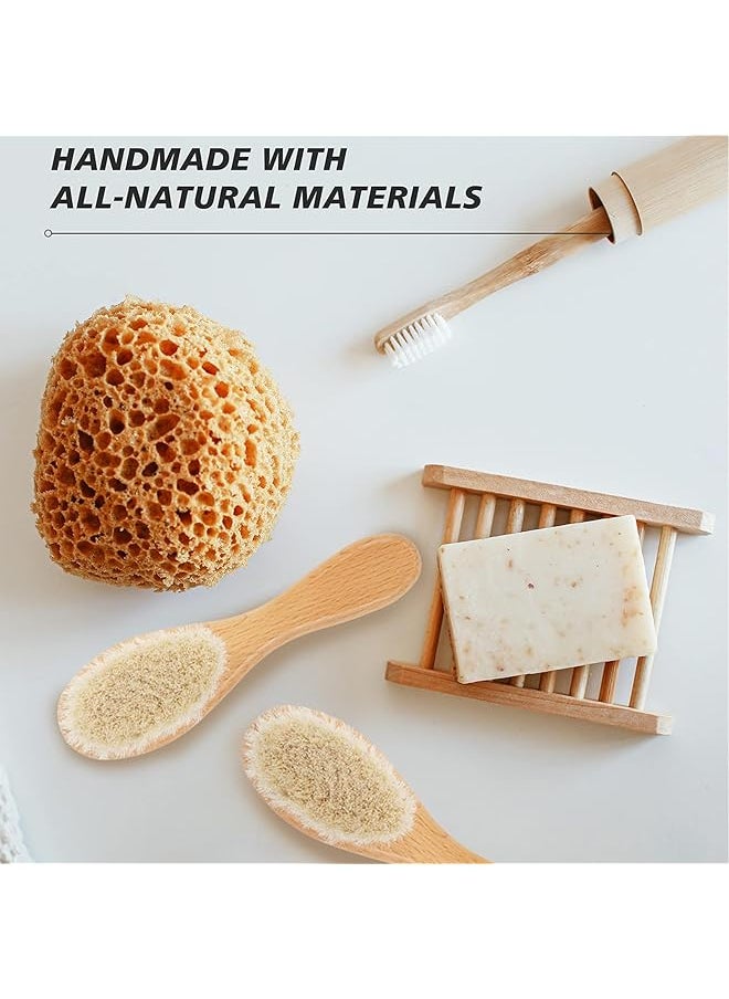 erorex - Baby Hair Brush 2 Pcs Toddler Hair Brush With Wooden Handle Super Soft Goat Bristle Hair Brush - Image 1