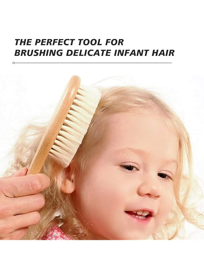erorex - Baby Hair Brush 2 Pcs Toddler Hair Brush With Wooden Handle Super Soft Goat Bristle Hair Brush - Image 1