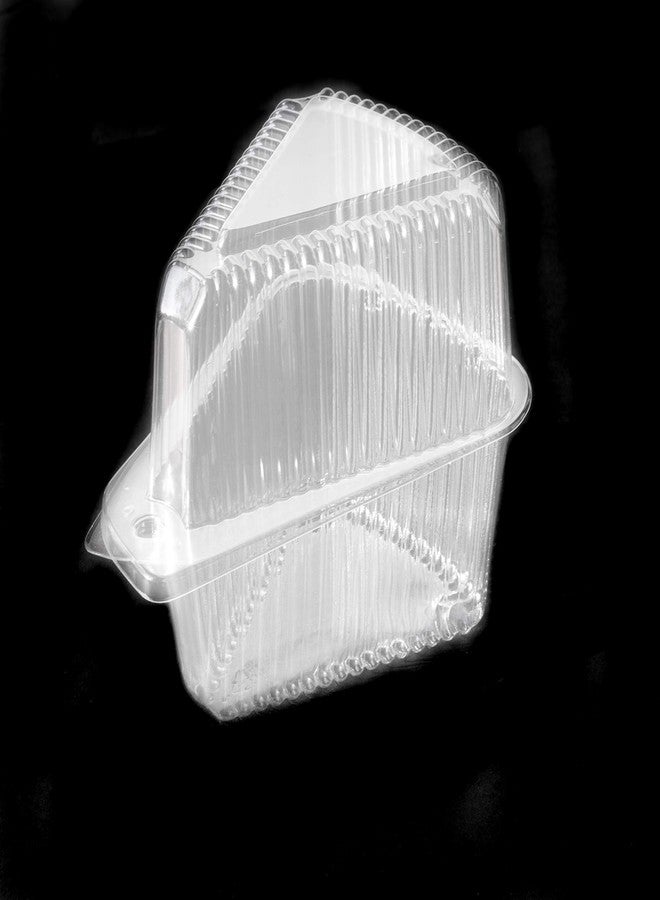 JA Kitchens Hinged, Clear Single-Slice Pie/Cake/Cheesecake Container (High Dome Lid) - 100 Pieces - Image 3