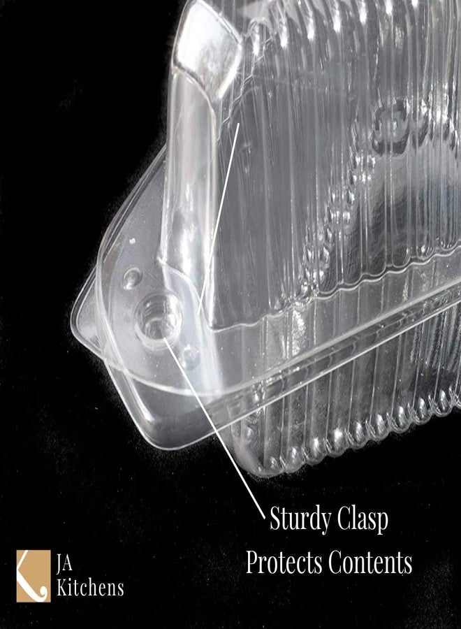 JA Kitchens Hinged, Clear Single-Slice Pie/Cake/Cheesecake Container (High Dome Lid) - 100 Pieces - Image 5