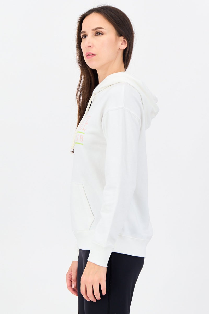 New Balance Women Relaxed Fit Long Sleeve Running Hoodie, White - Image 4