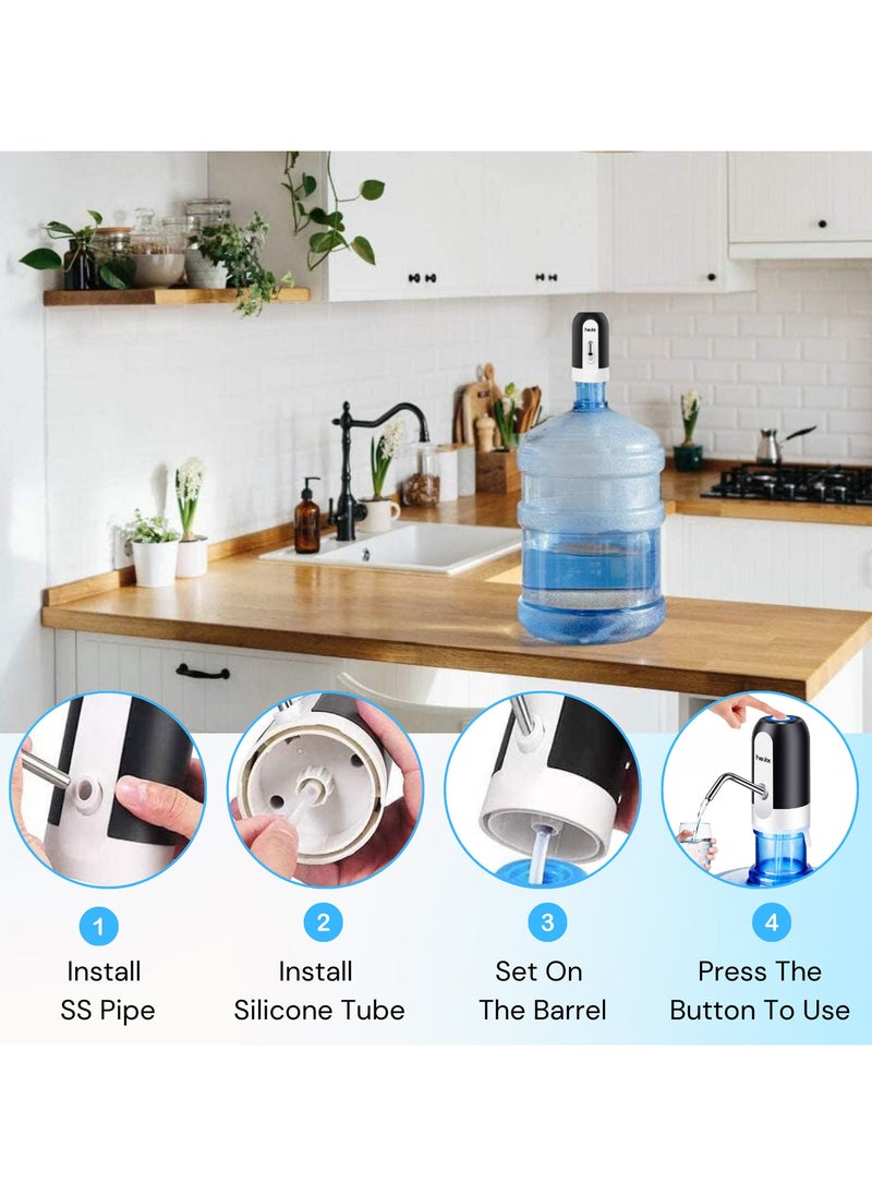 HEJIX Electric Water Pump Dispenser – USB Rechargeable, Easy-Touch On/Off, 800mAh Battery, 60-Second Timer – Portable Water Bottle Pump for Home, Office, Camping  - Image 2