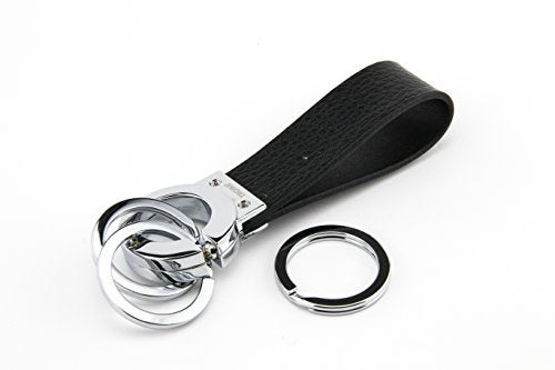 TROIKA Key-Click – KR8-02/LE – Keyring with Practical"Click-Lock" – 3 Metal Rings – Leather/Imitation Leather/Metal– Shiny – Chrome Plated – Silver, Black – TROIKA-Original - Image 5