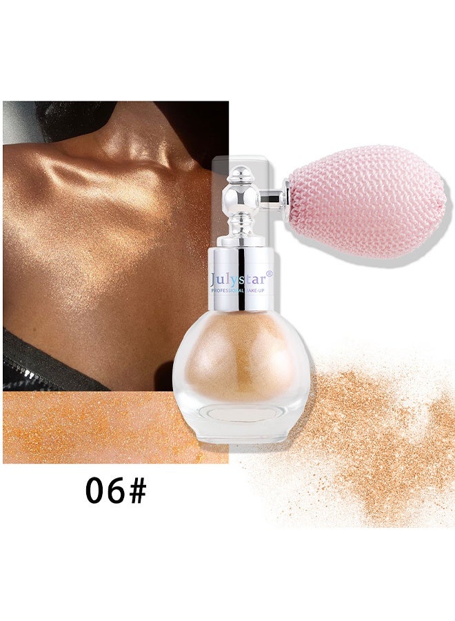 Julystar Fairy Highlight Body Spray, Facial Contouring Fine Shimmering Liquid Highlighter, Long-Lasting Sweatproof Stage Makeup Glitter Highlighter Powder Body Spray - 3.5G (#06) - Image 2