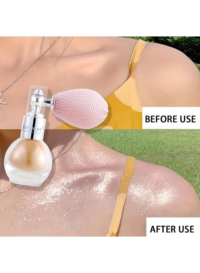 Julystar Fairy Highlight Body Spray, Facial Contouring Fine Shimmering Liquid Highlighter, Long-Lasting Sweatproof Stage Makeup Glitter Highlighter Powder Body Spray - 3.5G (#06) - Image 5