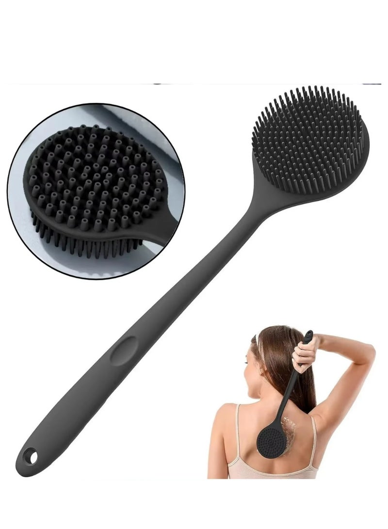 1Pc Bath Soft Back Brush Bath Shower Body Scrubber Brush with Handle Exfoliating Back Scrub Skin Massager Body Care Bath Supplie - Image 1