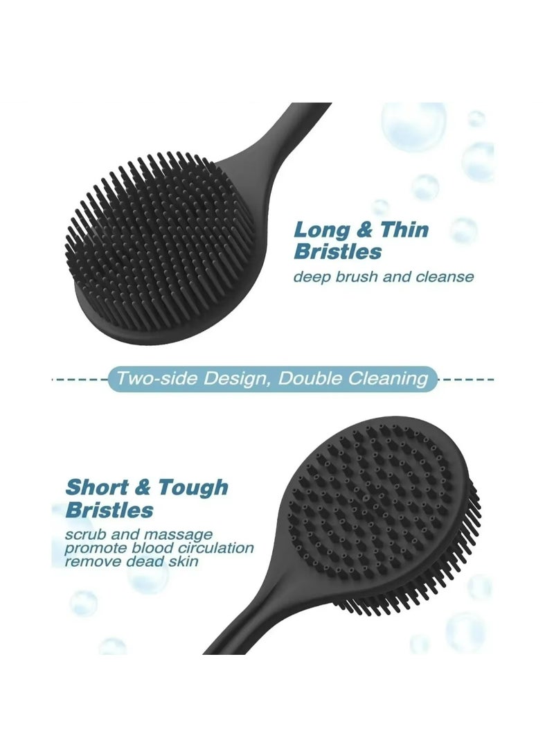 1Pc Bath Soft Back Brush Bath Shower Body Scrubber Brush with Handle Exfoliating Back Scrub Skin Massager Body Care Bath Supplie - Image 4