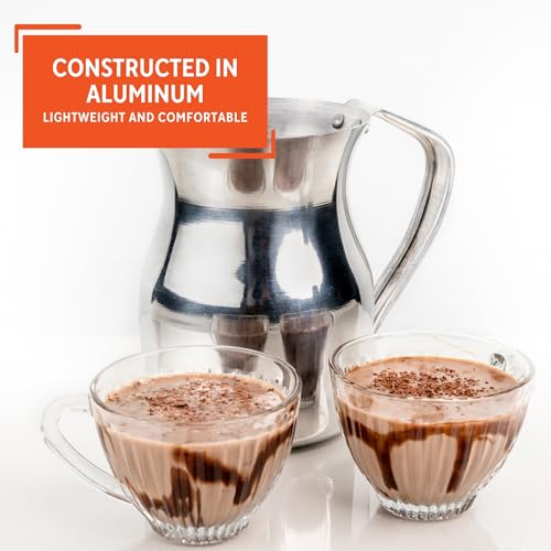 IMUSA USA 1Qt Aluminum Traditional Chocolatera, Silver - Image 3