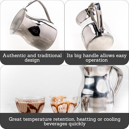 IMUSA USA 1Qt Aluminum Traditional Chocolatera, Silver - Image 2