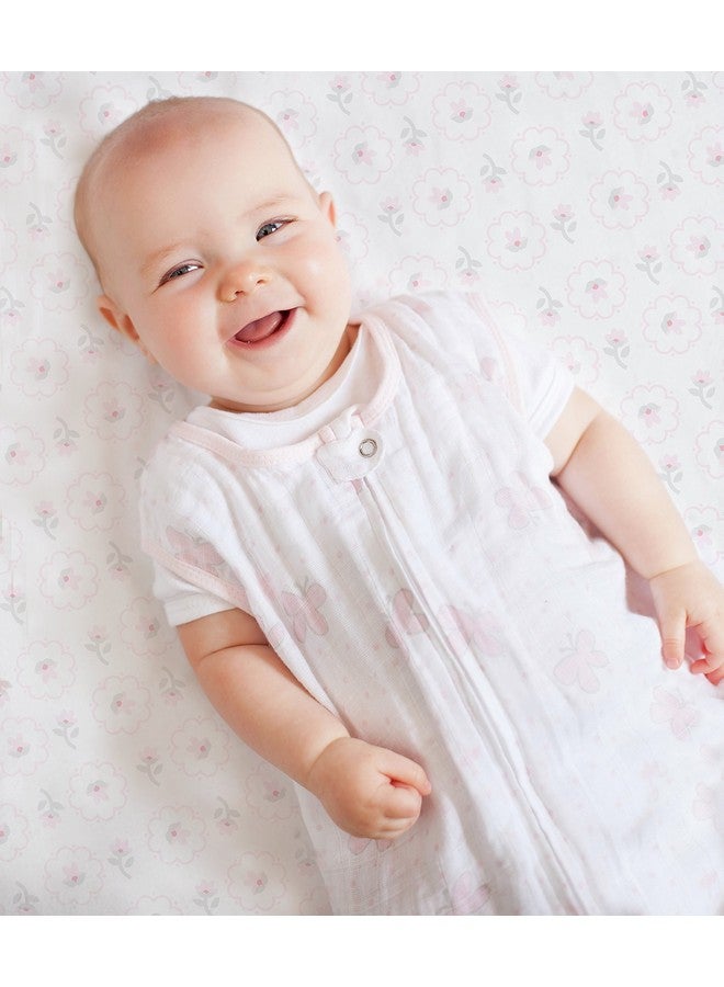 SwaddleDesigns Softest Cotton Muslin Fitted Crib Sheet/Toddler Sheet For Baby Boy & Girl, Pastel Pink Posies - Image 3