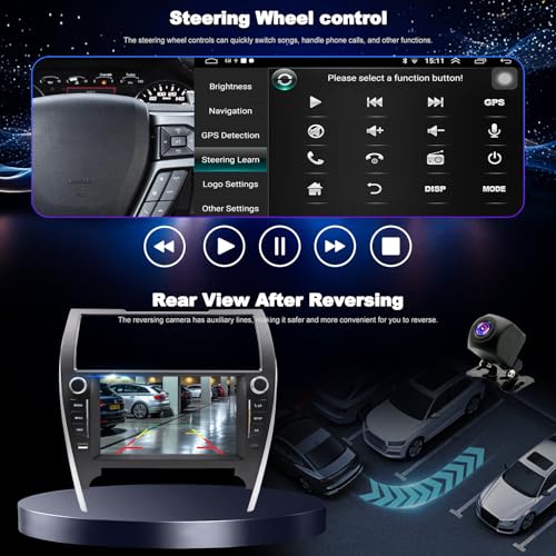 Aitrenlu 64G Upgrade Car Radio for Toyota Camry 2012 2013 2014, Wireless Carplay Android Auto, Android 13 Car Stereo, 9 Inch ISP Touch Screen, Bluetooth 5G WiFi/GPS/SWC/FM, with Backup Camera (Fit for J.B.L) - Image 3