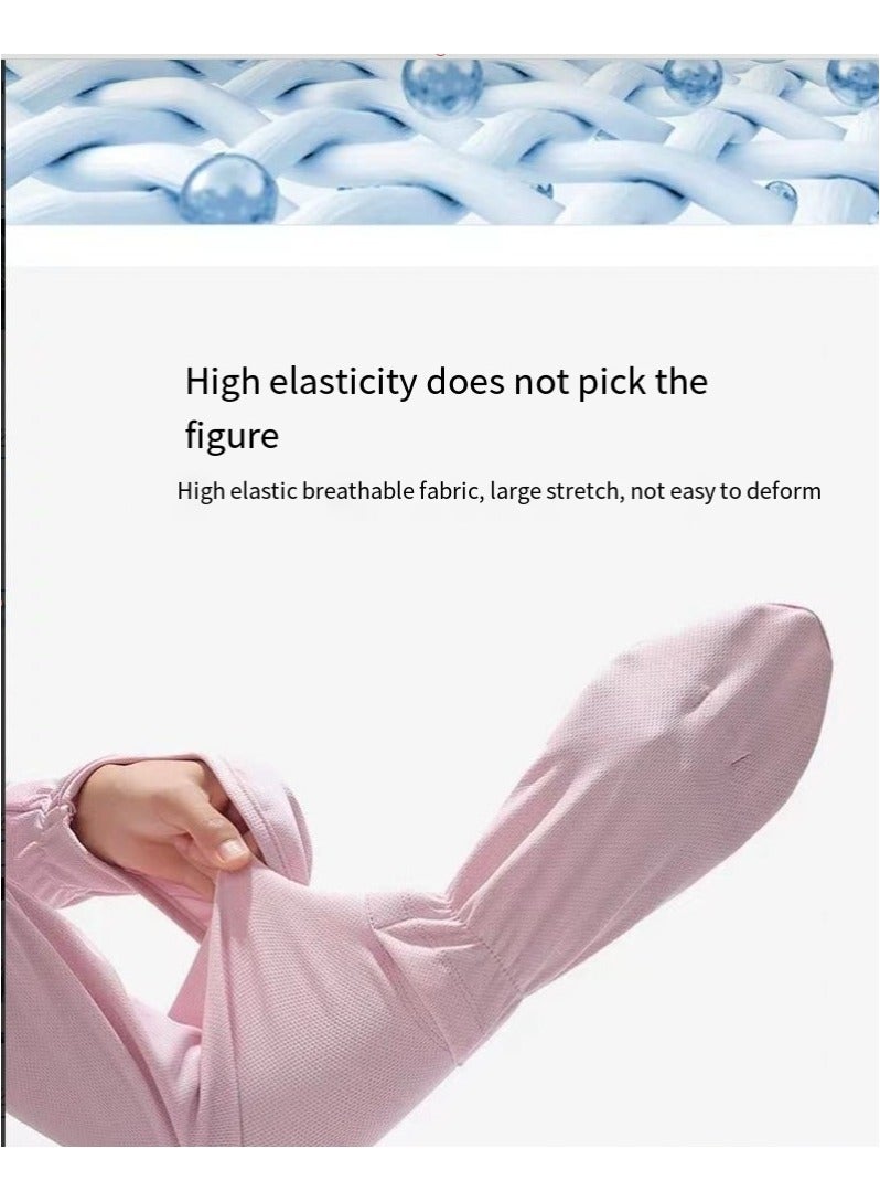 general Summer sun protection sleeves horseshoe sleeves UV protection finger sleeves ice silk sun protection cycling driving loose horseshoe sleeves - Image 4