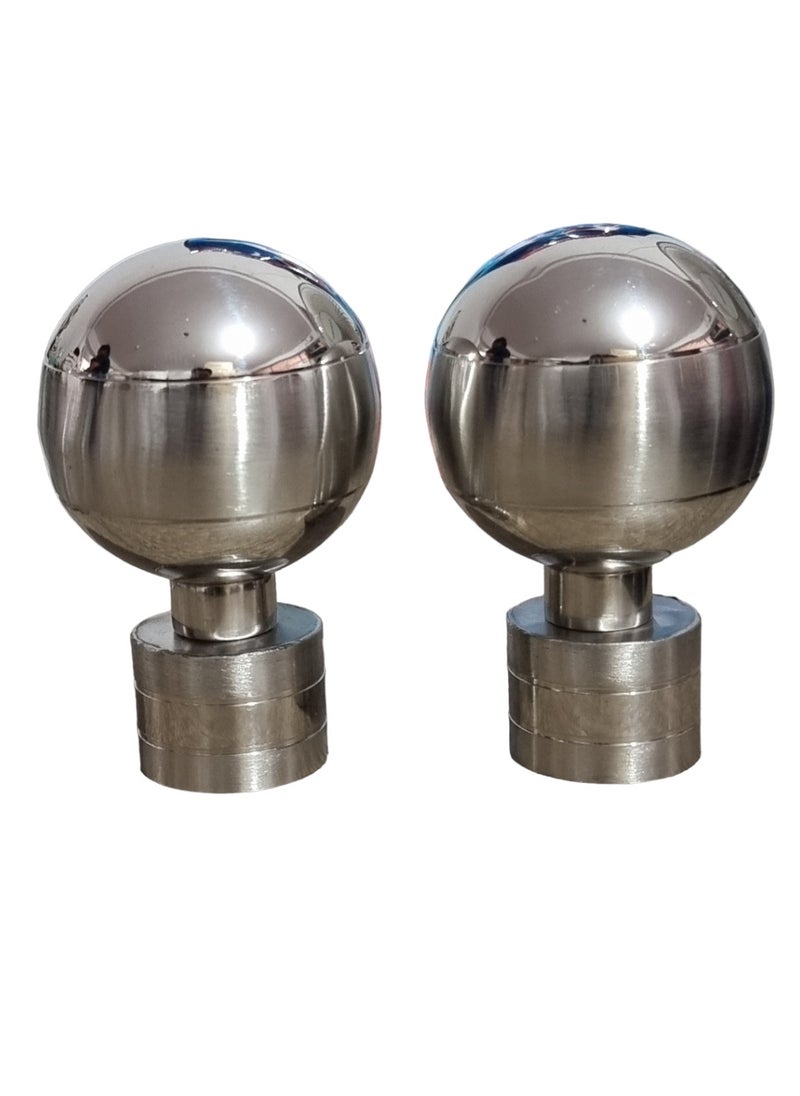 UPSCALE Set of 4 Big Round Finials with 4 side supporters for 25mm Curtain Rod|Stainless Steel Curtain Bracket|Curtain Accessories for Doors and Windows|Curtain Fittings|Curtain Holders  - Image 5