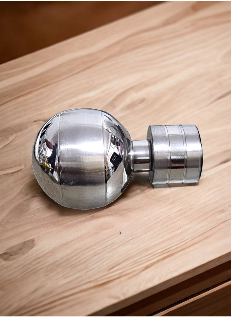 UPSCALE Set of 4 Big Round Finials with 4 side supporters for 25mm Curtain Rod|Stainless Steel Curtain Bracket|Curtain Accessories for Doors and Windows|Curtain Fittings|Curtain Holders  - Image 3