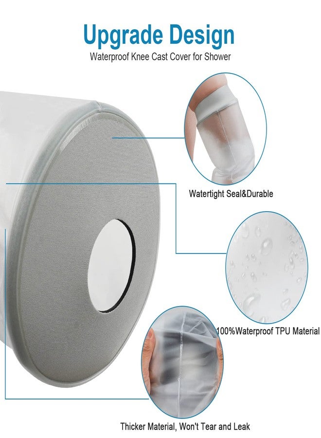 Qinaoco Waterproof Knee Cast Cover for Shower, Knee Shower Cover post surgery, Knee Surgery Shower Cover, Knee Wound Covers for Showering, Acl Surgery Recovery Must Haves - Image 2
