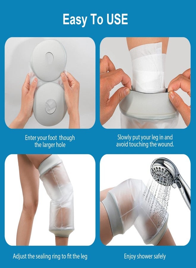 Qinaoco Waterproof Knee Cast Cover for Shower, Knee Shower Cover post surgery, Knee Surgery Shower Cover, Knee Wound Covers for Showering, Acl Surgery Recovery Must Haves - Image 3