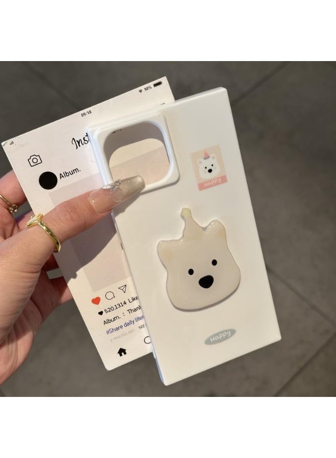 NIBEMINENT Penguin Tag Protective TPU Case Cover For iPhone 15 Pro Max, White
