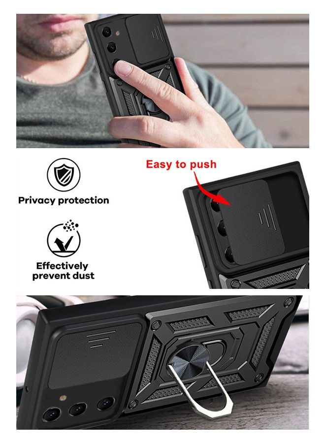 GROIC Case for Samsung Galaxy S23 Plus 6.6" with Removable Kickstand and Card Holder, Slide Camera Cover Hybrid Heavy Duty Hard Luxury Phone Shell - Image 4