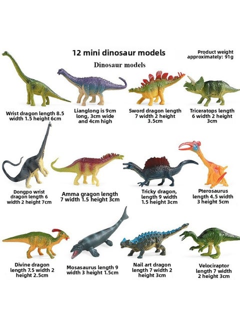 Simulation Marine Life Model Deep Sea Fish Group Toy Suit Megalodon Black-tip Shark Squid Whale Shark Swordfish-Colour:Yb Mini Dinosaur 12 Styles Set